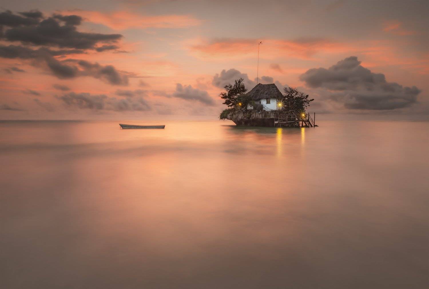 sunrise, the rock, zanzibar, pink, sky, рассвет, Андрей Чабров