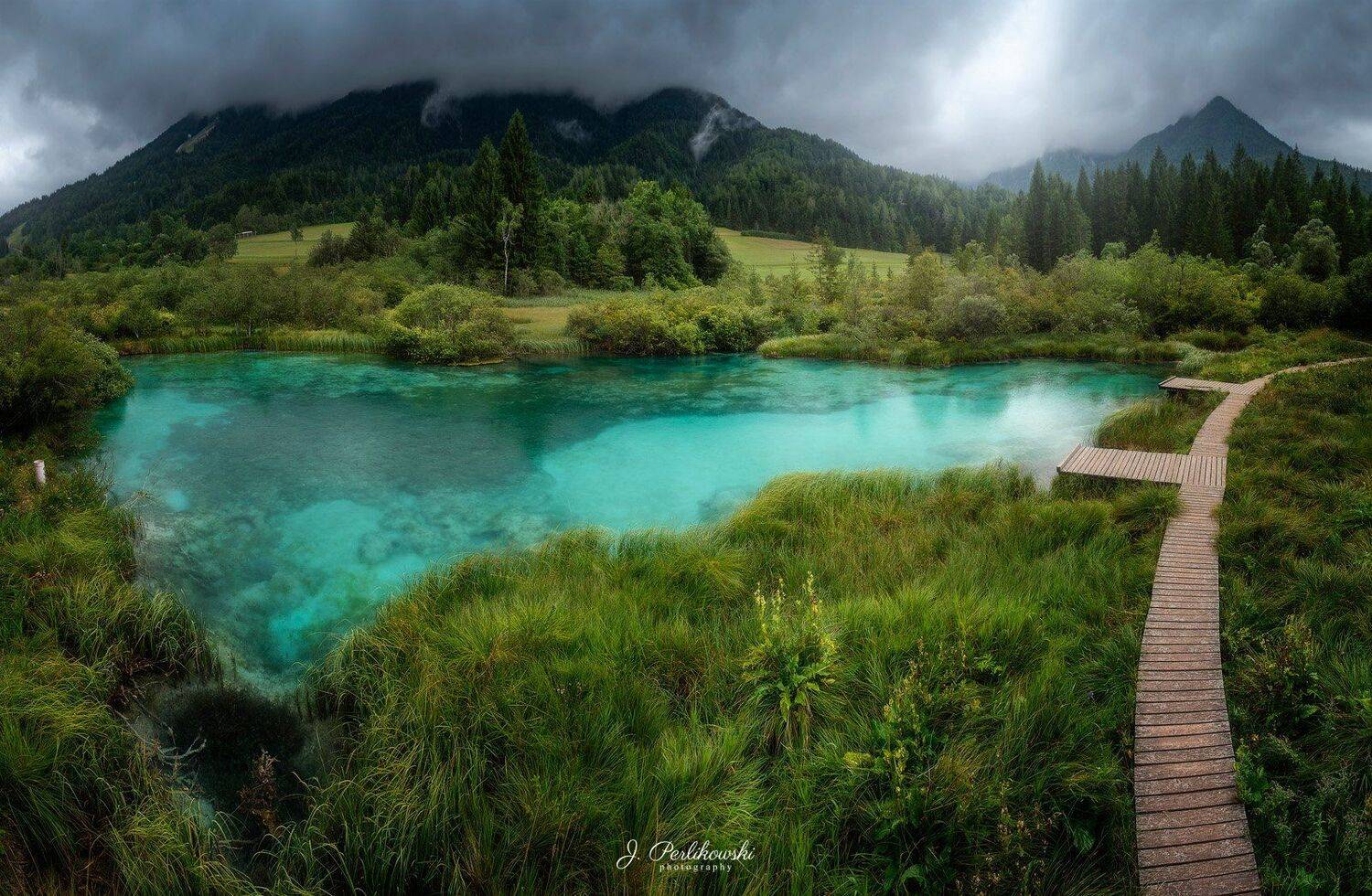 slovenia, lake, rain, mountains, colour, water, spring, Jakub Perlikowski