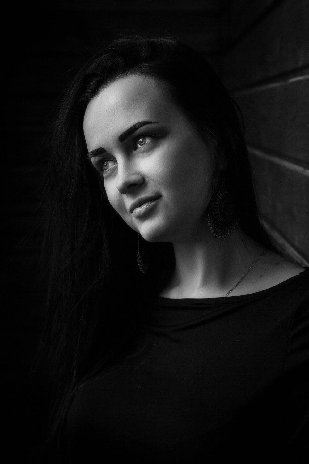 девушка, портрет, фотосессия, студия, portrait, beauty, perfect, чёрно-белое фото, bw, Владимир Васильев
