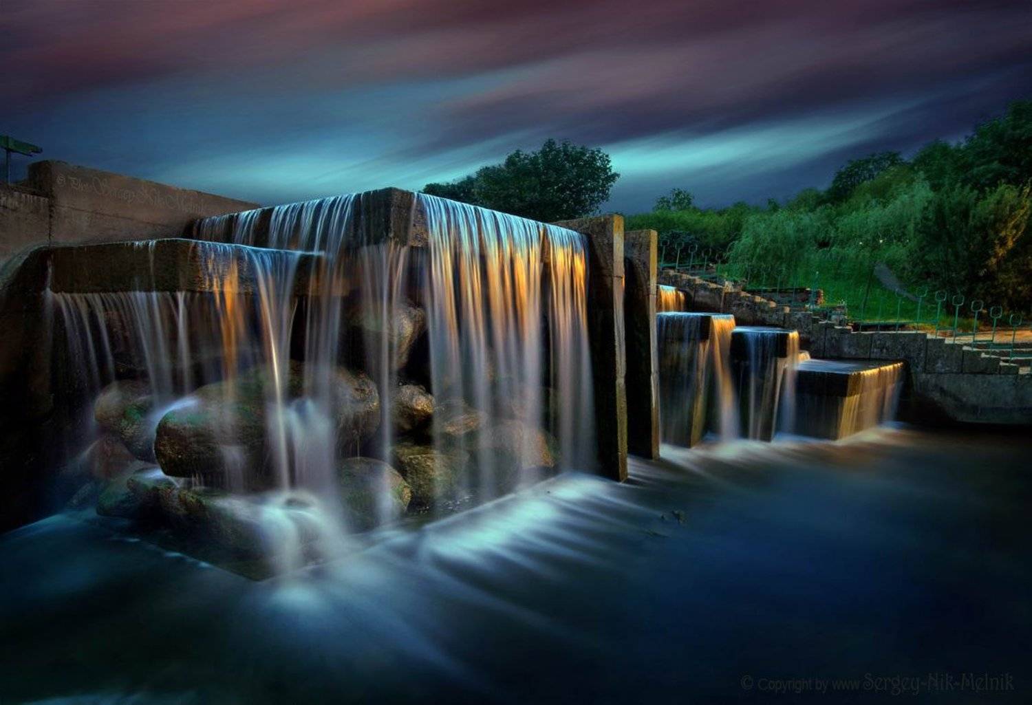 вечер, водопад, город, минск, фотообои-в-офис, фотообои, фотосфера-минск, беларусь, вечера-на-хуторе, Melnik-oy Serg-N-