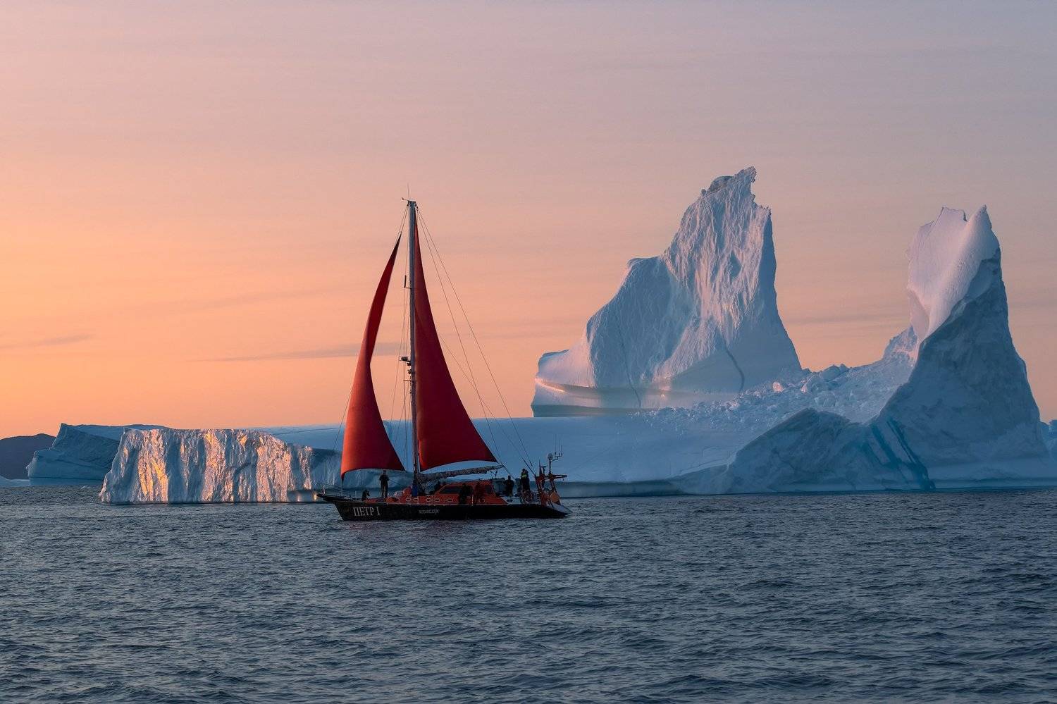 greenland, iceberg, sailing , sailboat, sunset, ilulissat, disko bay, Natnattcha Chaturapitamorn