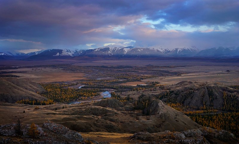 Закат в Курайской степи  фото превью