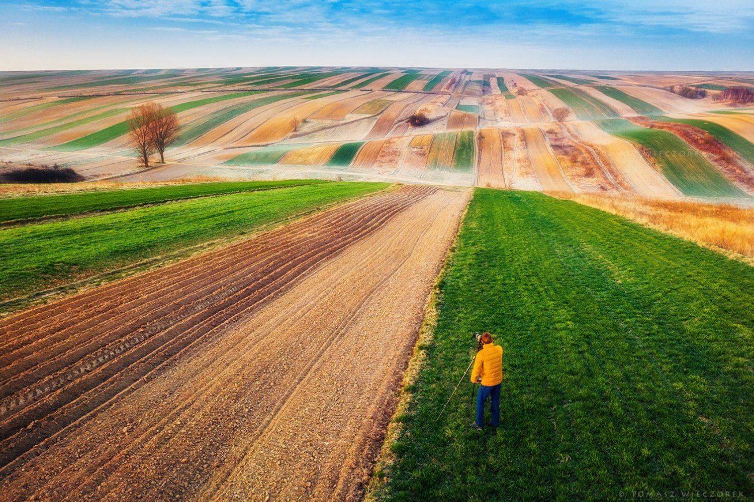 poland, polish, landscape, sunrise, sunset, colours, spring, awesome, amazing, adventure, travel, beautiful, morning, light, fields, carpet, rug, Tomasz Wieczorek