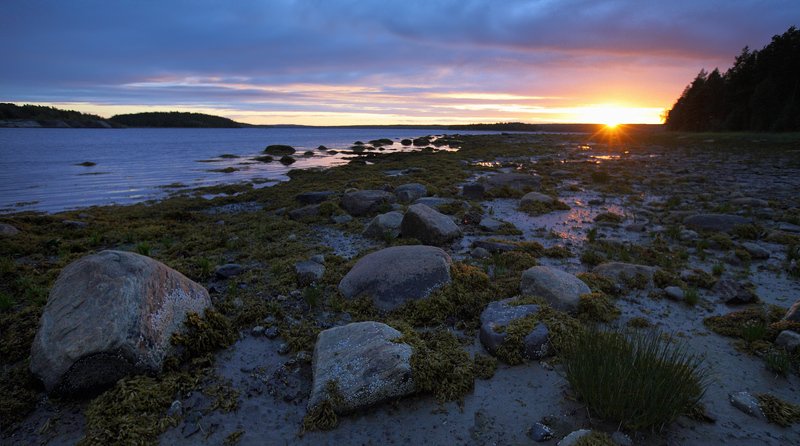 кольский, закат, вода, белые ночи Белое море, закат фото превью