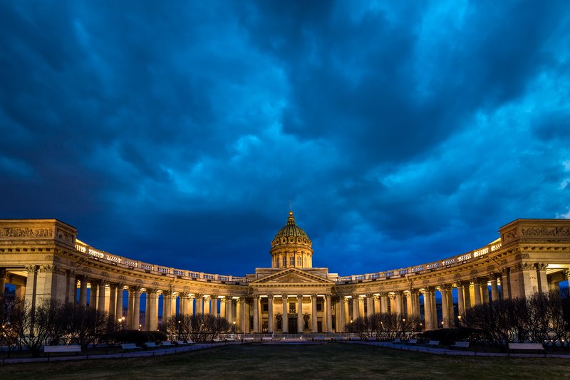 казанский, собор, санкт-петербург, питер, архитектура, ночь, пейзаж Казанский собор ночью. фото превью
