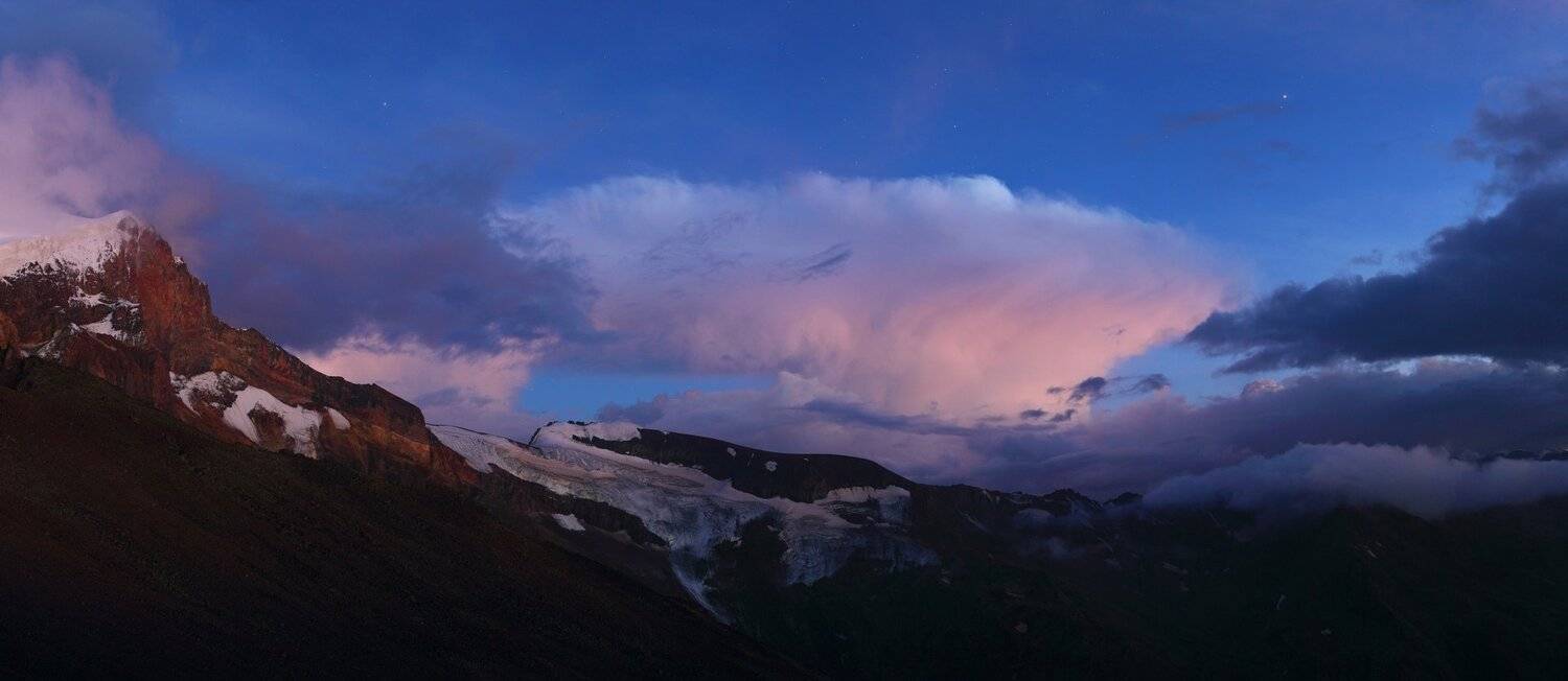 ночь эльбрус ночной пейзаж астрофотография звезды созвездия, Михаил Рева
