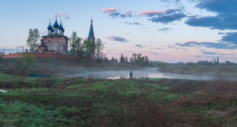 теза, дунилово, благовещенский, ивановская область, шуйский район, рассвет, после разлива, первая зелень, апрель, весна, рыбак \