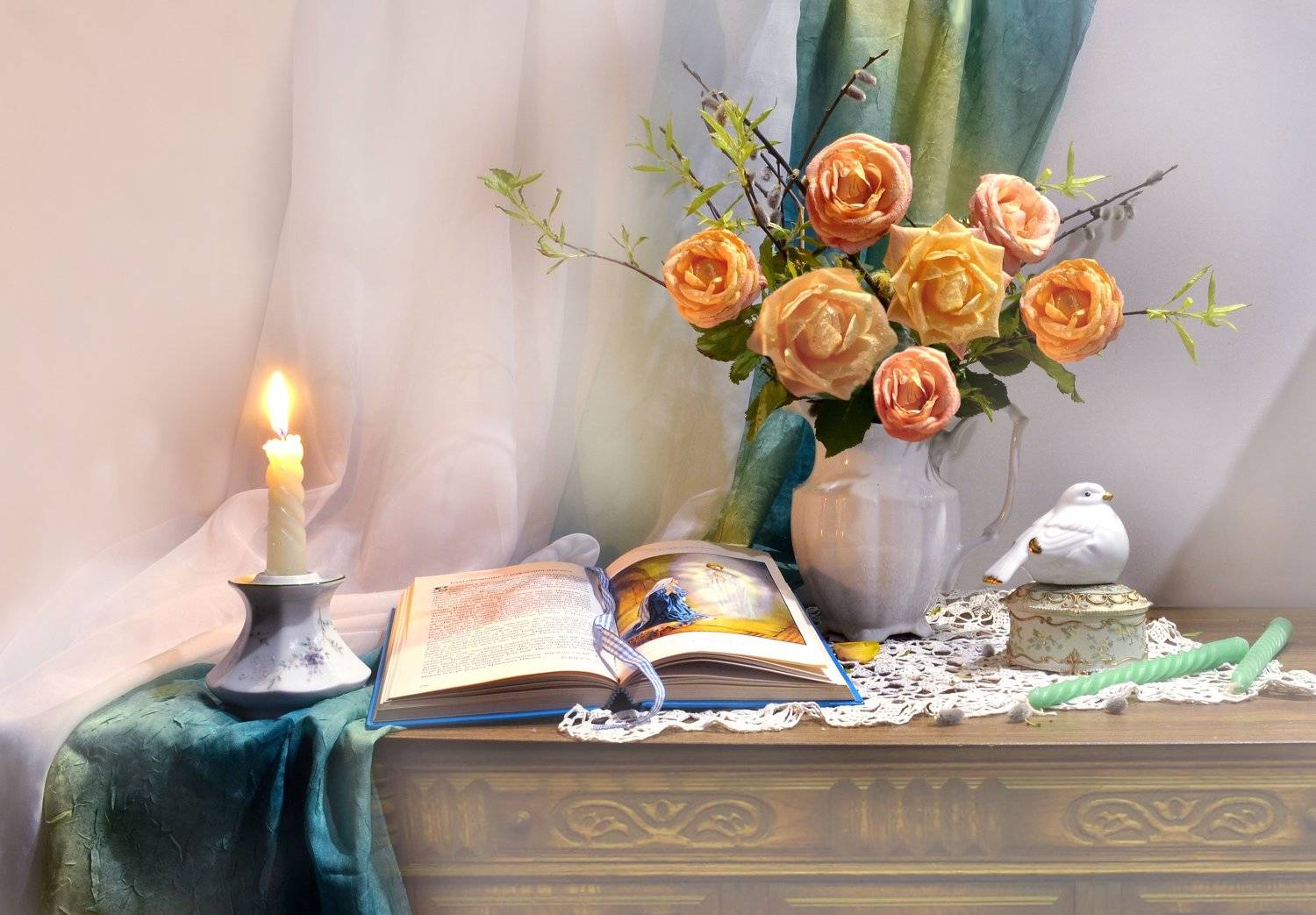 still lif,натюрморт, цветы, фото натюрморт, праздник,  настроение, весна, верба, благовещение,цветы, розы, Колова Валентина