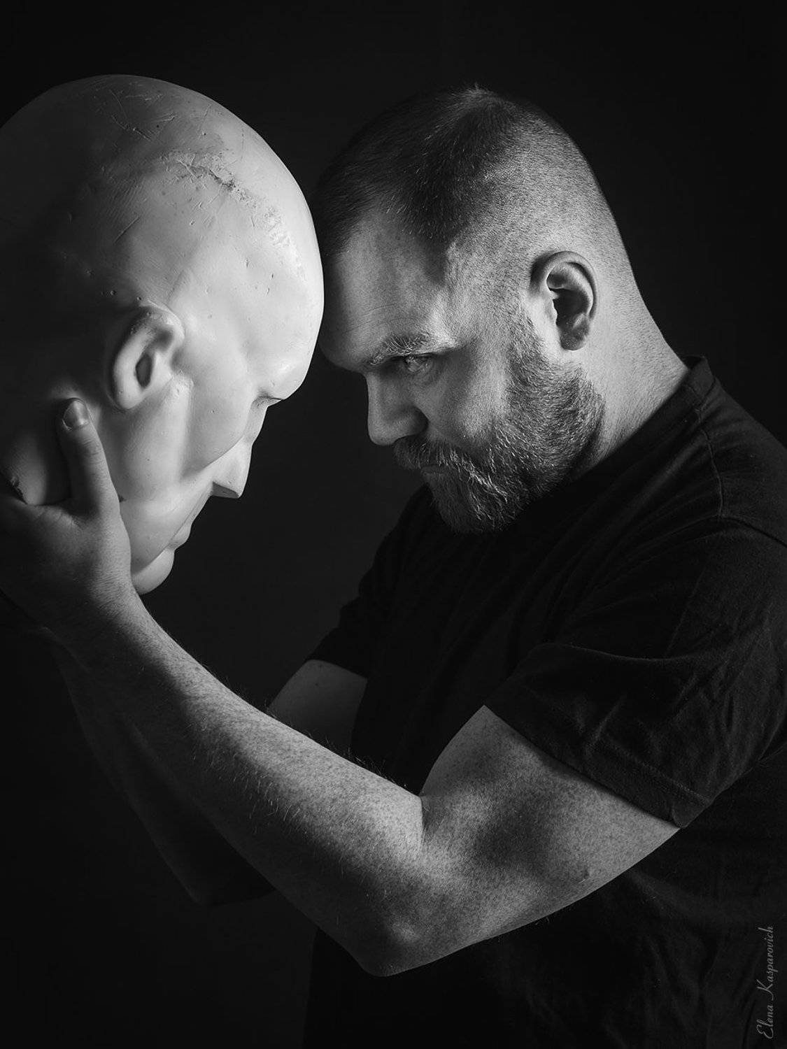 мужской портрет, низкий ключ, чб, Елена Каспарович