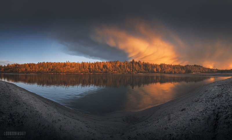 гроза, туча, озеро, закат Туча фото превью