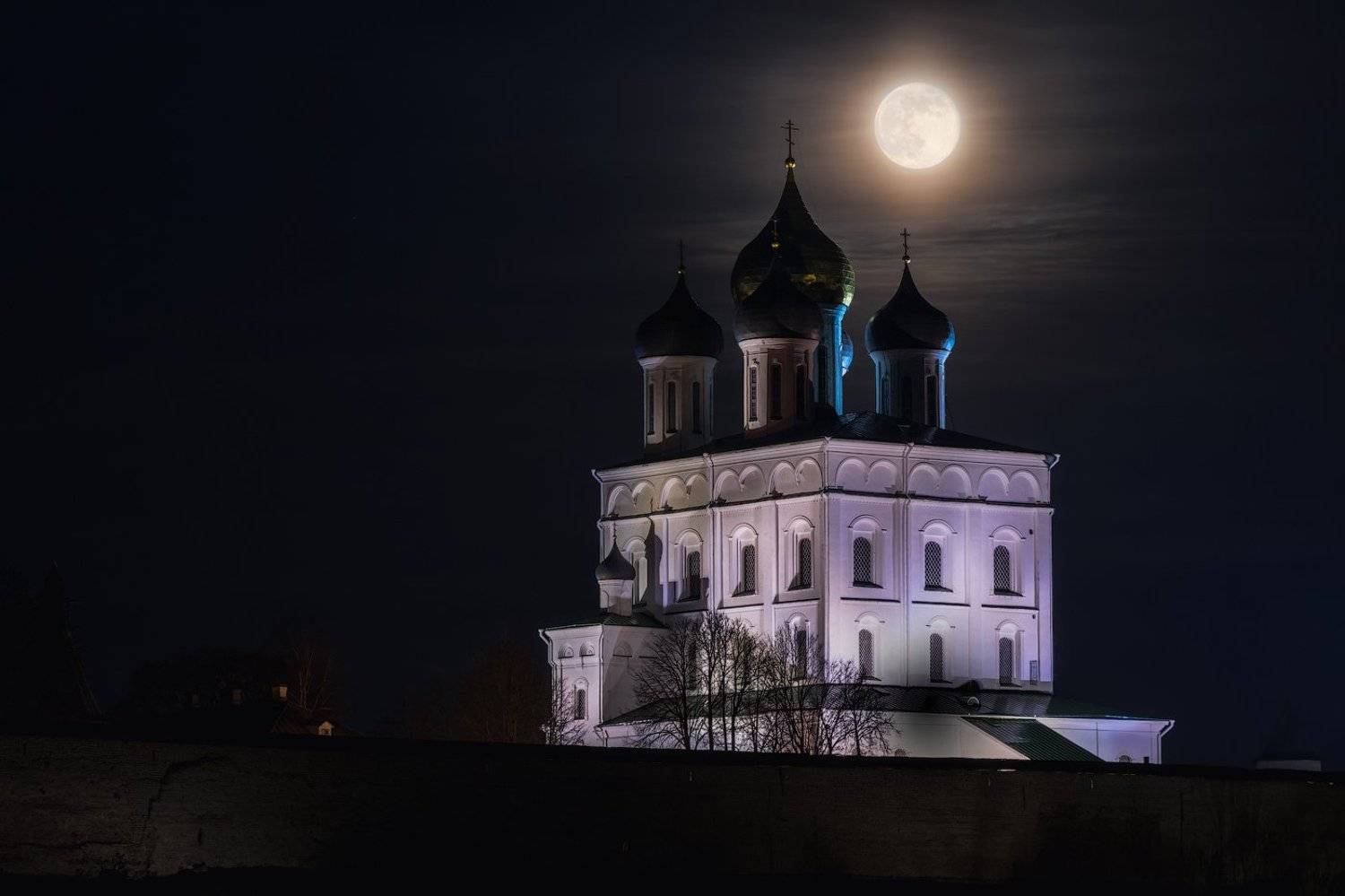 полнолуние, псков, россия, ночь, Майя Афзаал