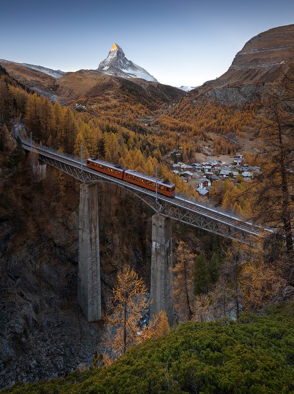 switzerland, matterhorn, zermatt, train, gornergrat, швейцария, маттерхорн, альпы, осень Switzerland. Zermatt фото превью