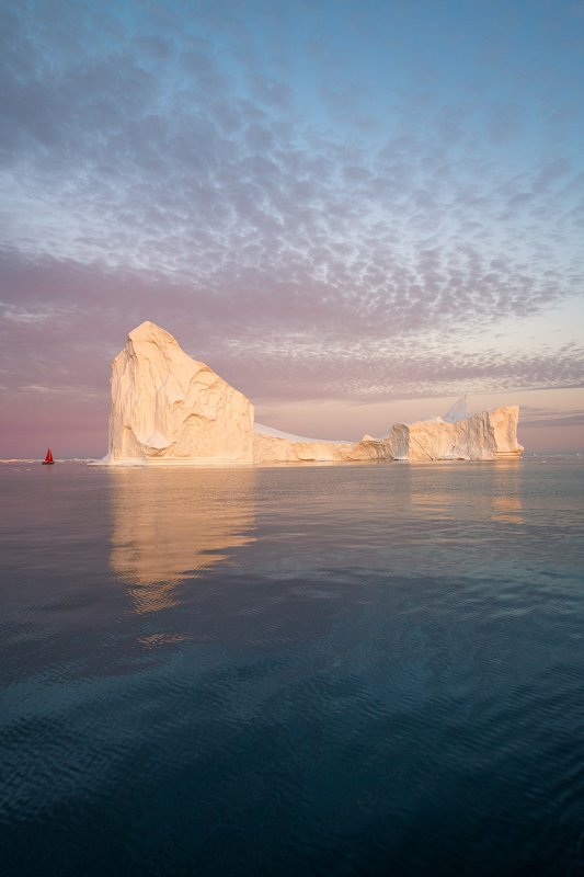 greenland, sailboat, iceberg, Ilulissat Little Red Sail фото превью