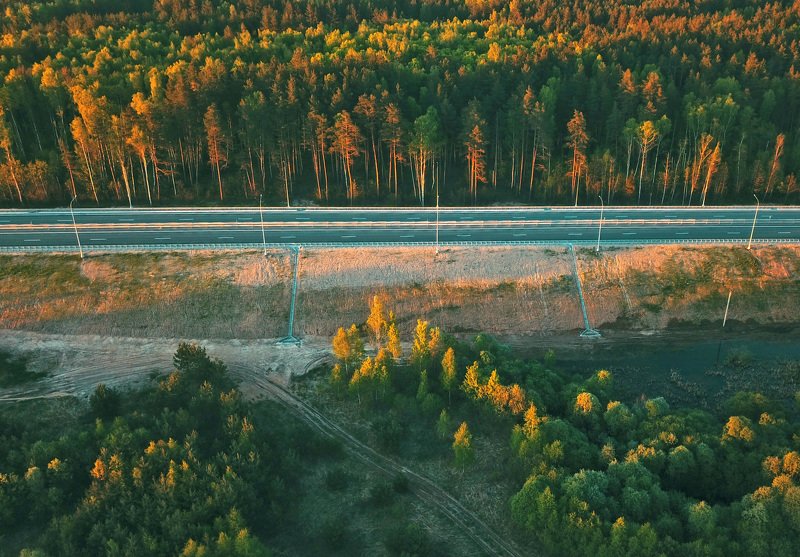 дорога, аэросъемка, мавик про, dji mavic pro Все ближе горизонт фото превью