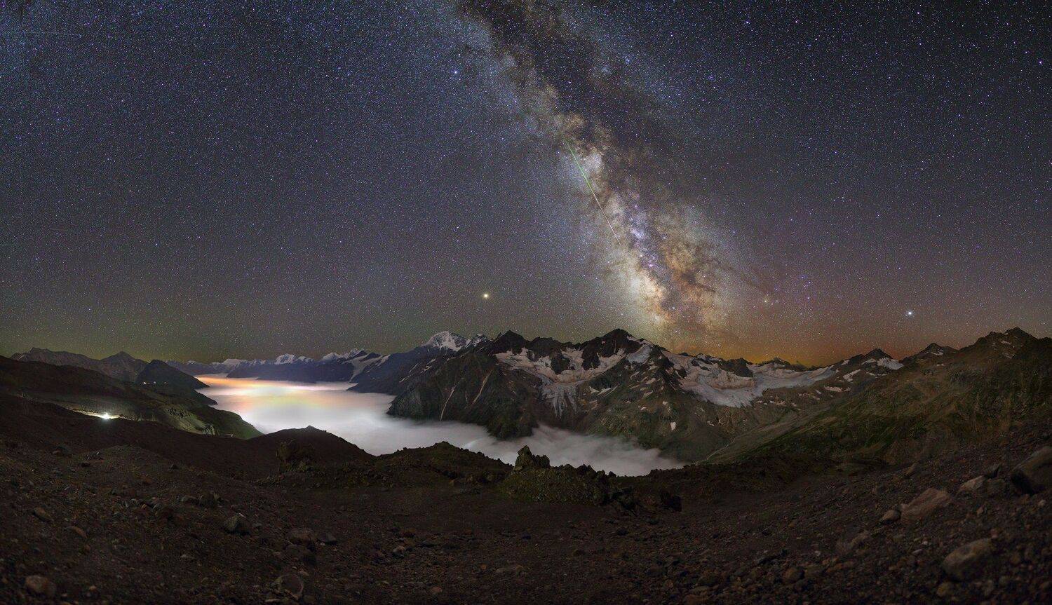 ночь эльбрус ночной пейзаж астрофотография звезды созвездия, Михаил Рева