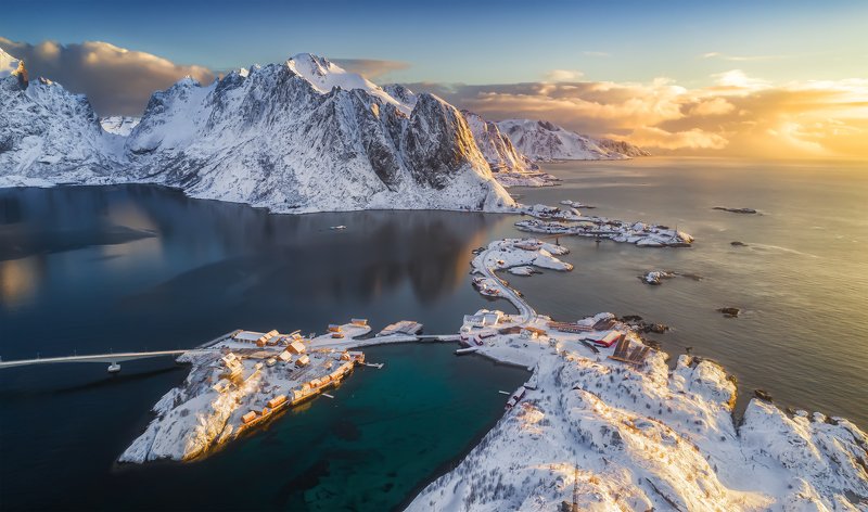 lofoten islands, norway, hamnoya, лофотены, норвегия, sakrisøy Утро на Лофотенах фото превью