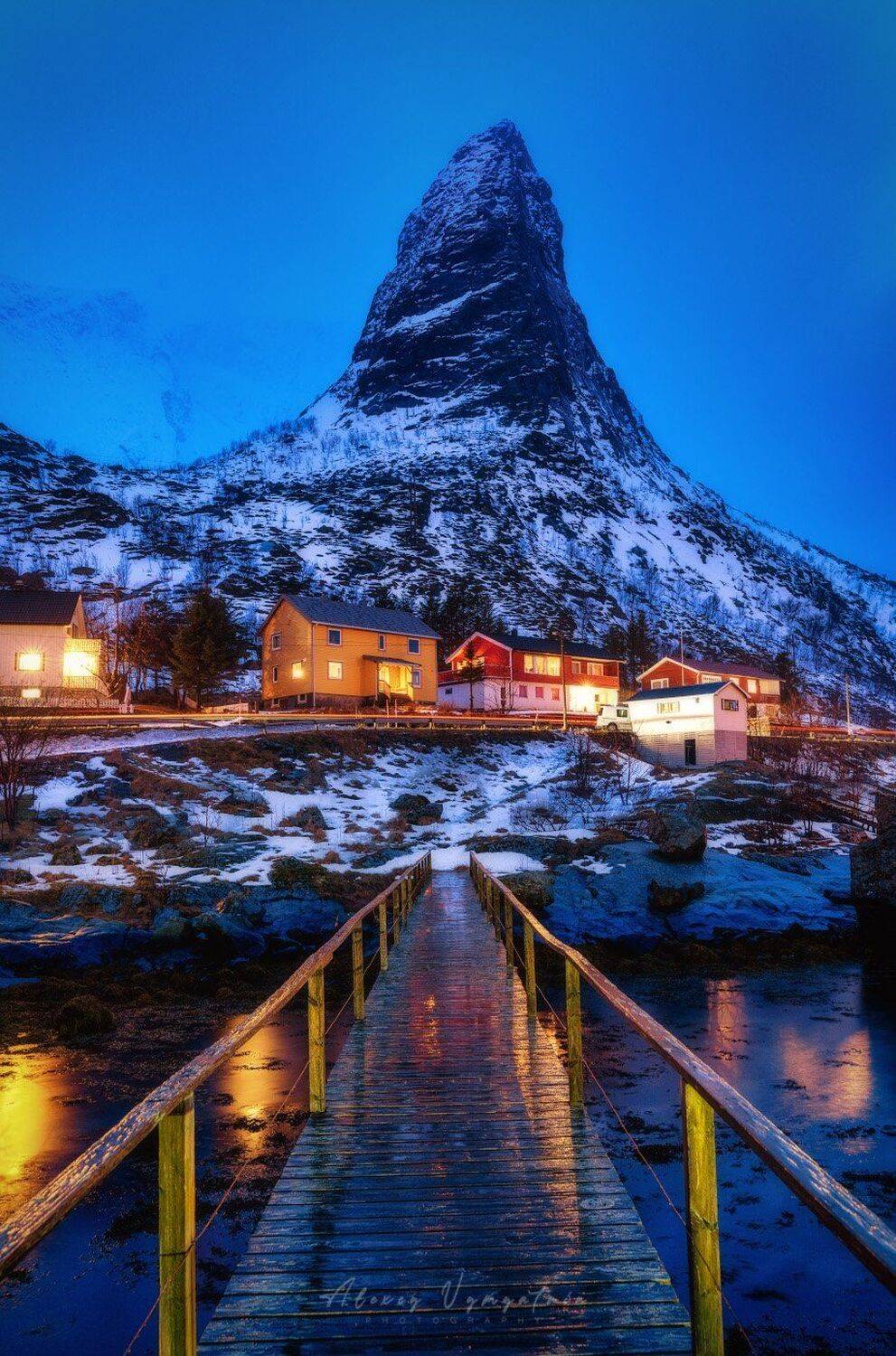 лофотены, норвегия, рейне, рог, гора, вечер, lofoten, norway, horn, mountain, reine, Алексей Вымятнин