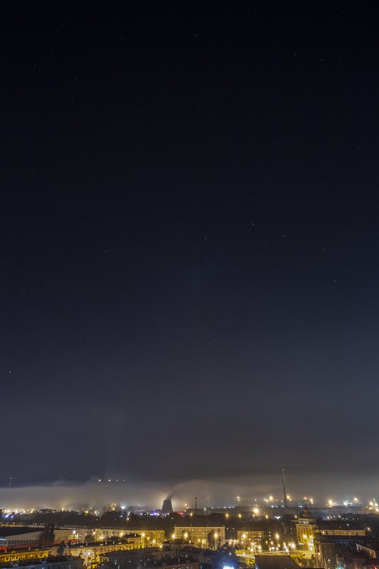 ночь, красиво, небо Город под одеялом фото превью