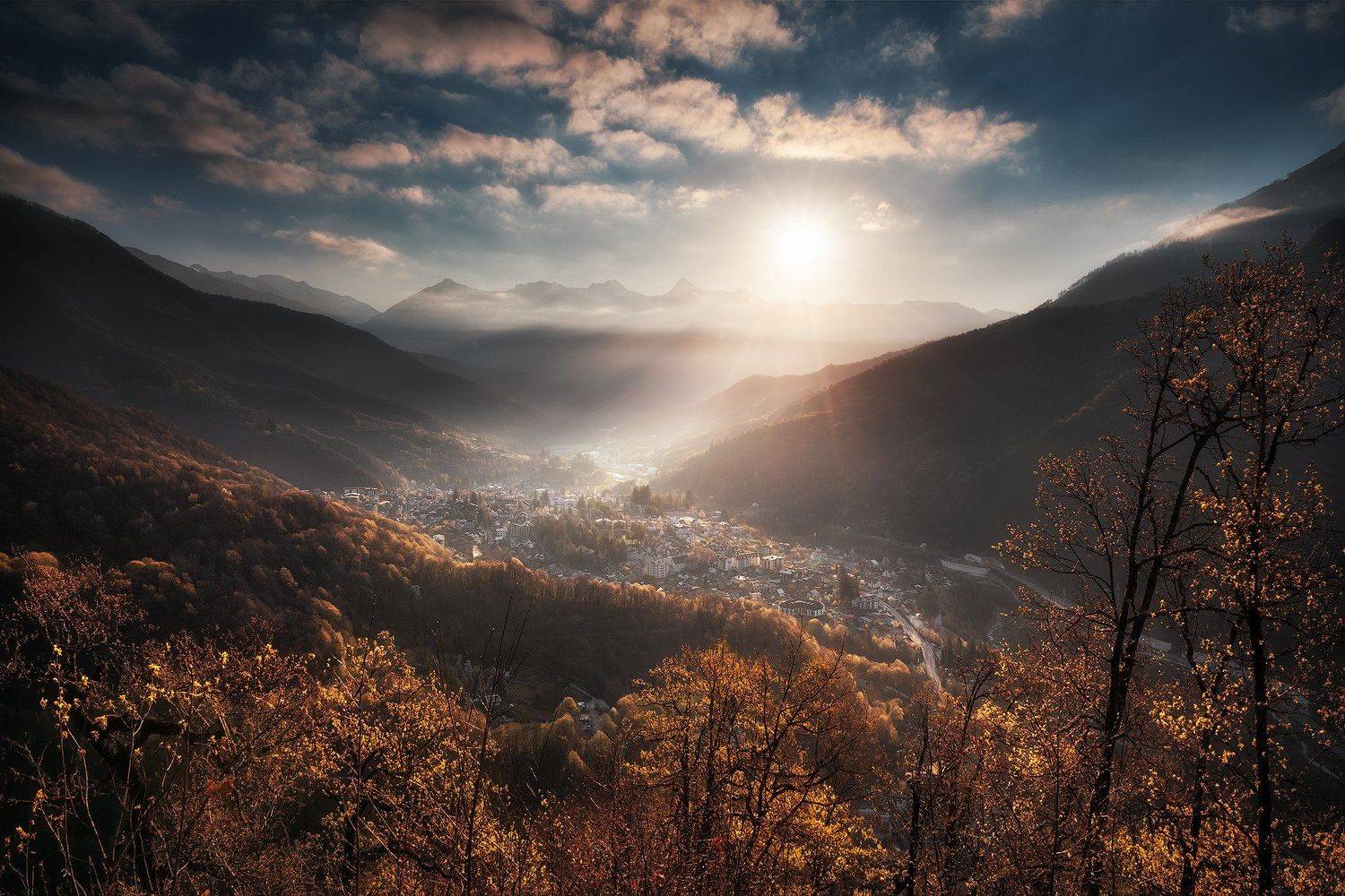 рассвет, горы, красная поляна, сочи, кавказ, пейзаж, Tania Leschinskaya