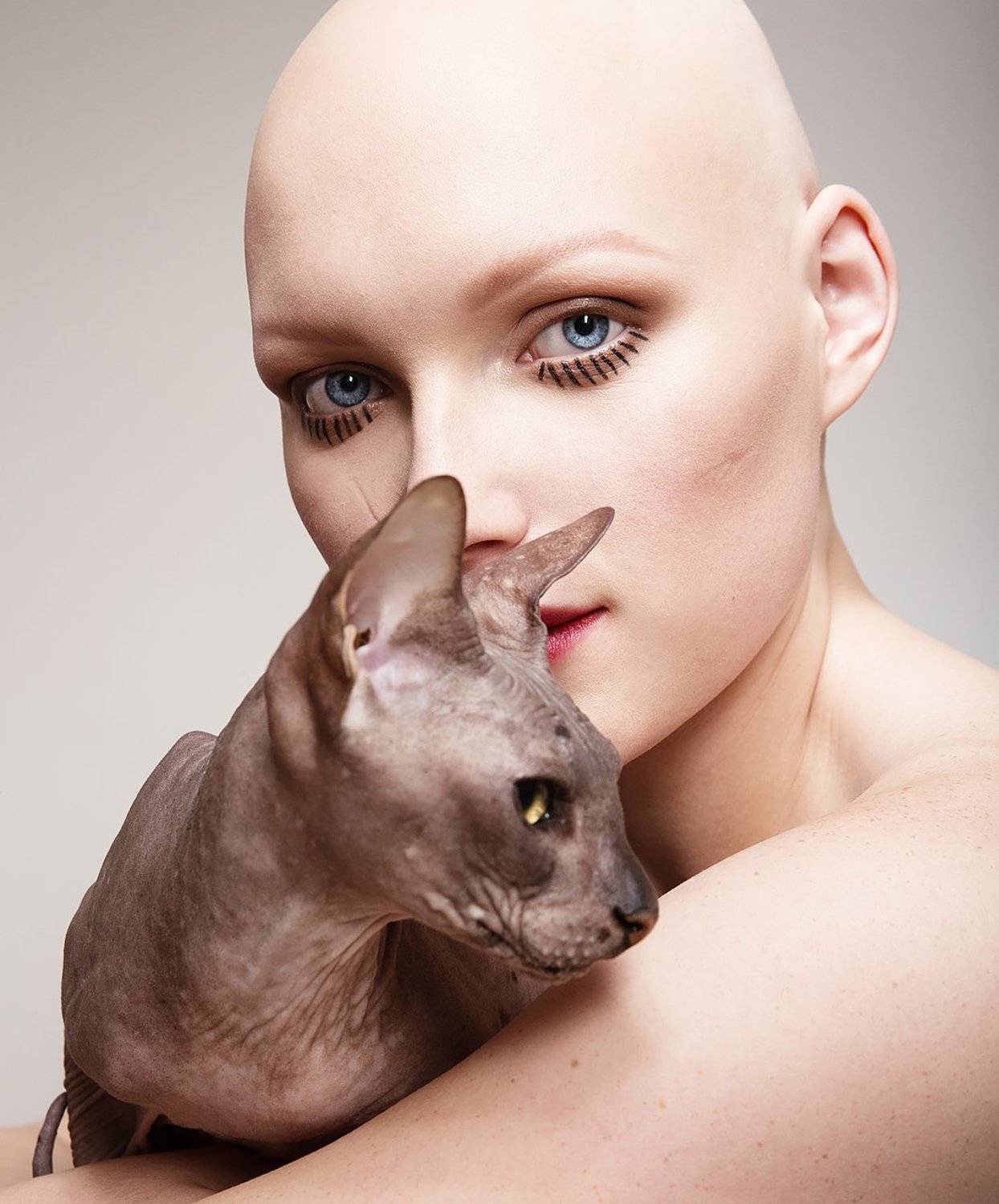 девушка, сфинкс, кошка, концепт, без волос, лысый, мода, модель, Дарья Комарова