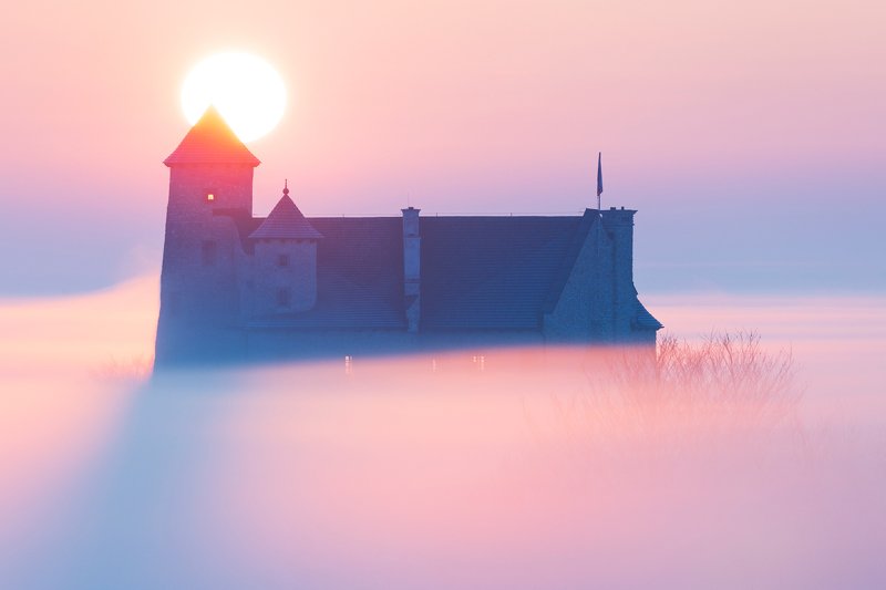 bobolice, polska, poland, landscape, 500px, rydzewski, canon, fall, sunrise,sunset, jurassic, silesia, śląsk, foggy, fog, Castle in Bobolice фото превью