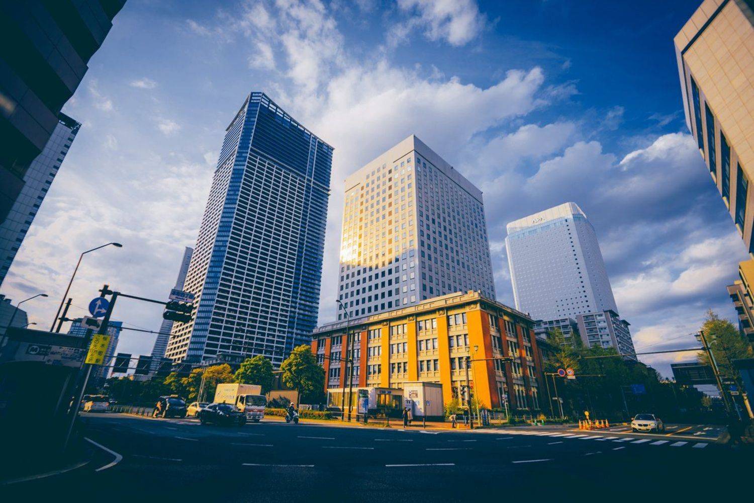 cityscapes japan yokohama city architecture blue sky buildings, taliana