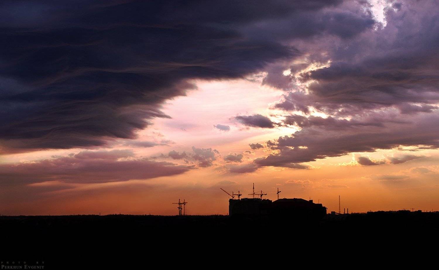 вавилонская башня, столпотворение, бог, небо, тучи, закат, Перхун Евгений