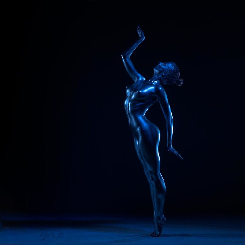 djfoto, nudevilnius, bodyart, bodypainting, metallography, metallic Cobalt Blue Madness фото превью