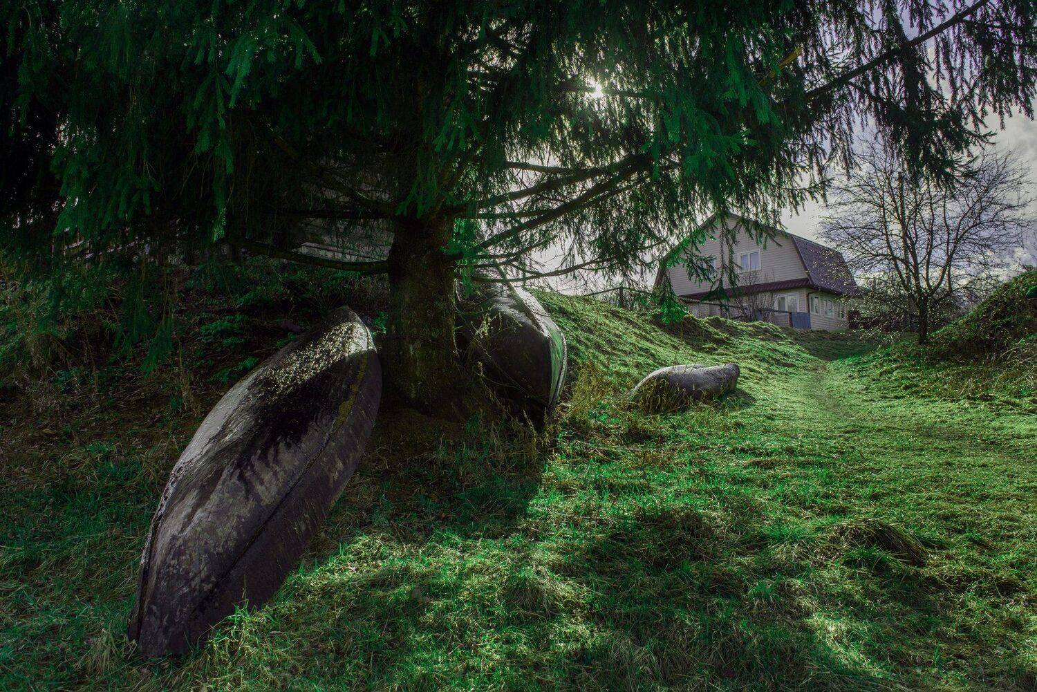 лодка, закат, пейзаж, река, керженец, старая лодка, landscape, sunset, Андрей Грибов