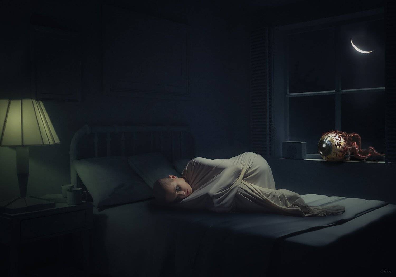 девушка, комната, окно, Sergii Vidov