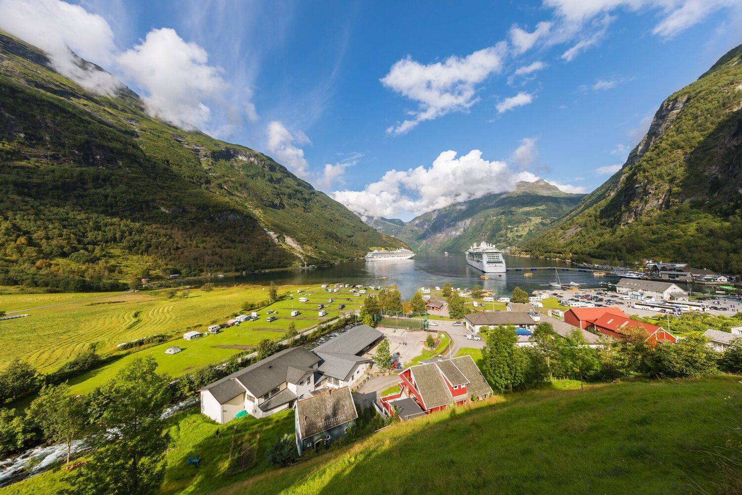 гейрангер, норвегия, горы, порт, море, корабли, облака,,  Marat Max (Марат Макс)