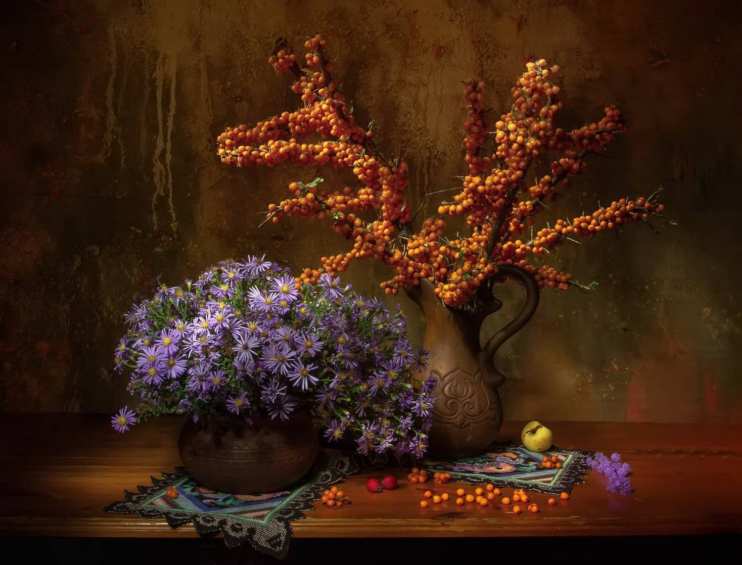 натюрморт, осень, облепиха, октябринки, Татьяна Феденкова