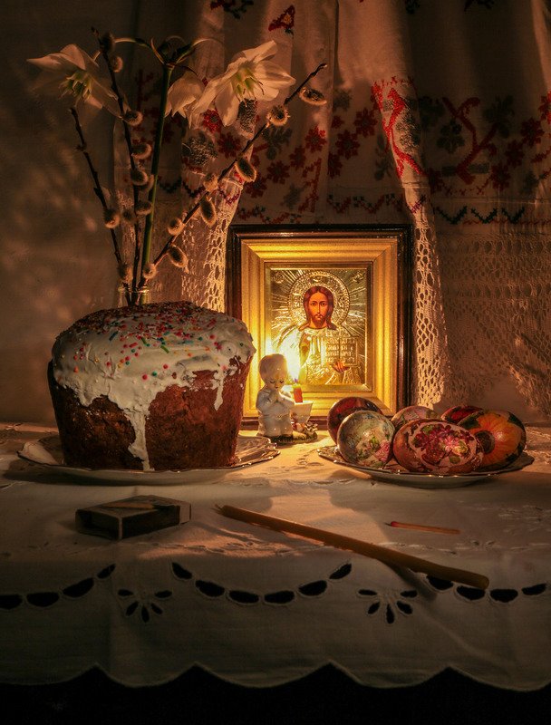 натюрморт,Пасха,кулич,крашенки, Христос Воскресе!!! фото превью