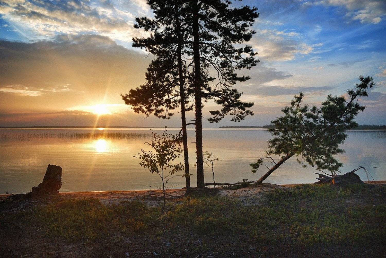 кольский, закат, вода, сосны, Лопухов Сергей