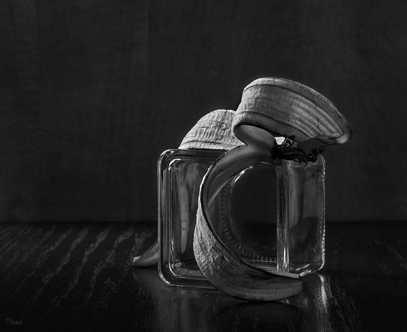 стекло, сосуд, банановая, кожура, сухой, лист Метаморфозы фото превью