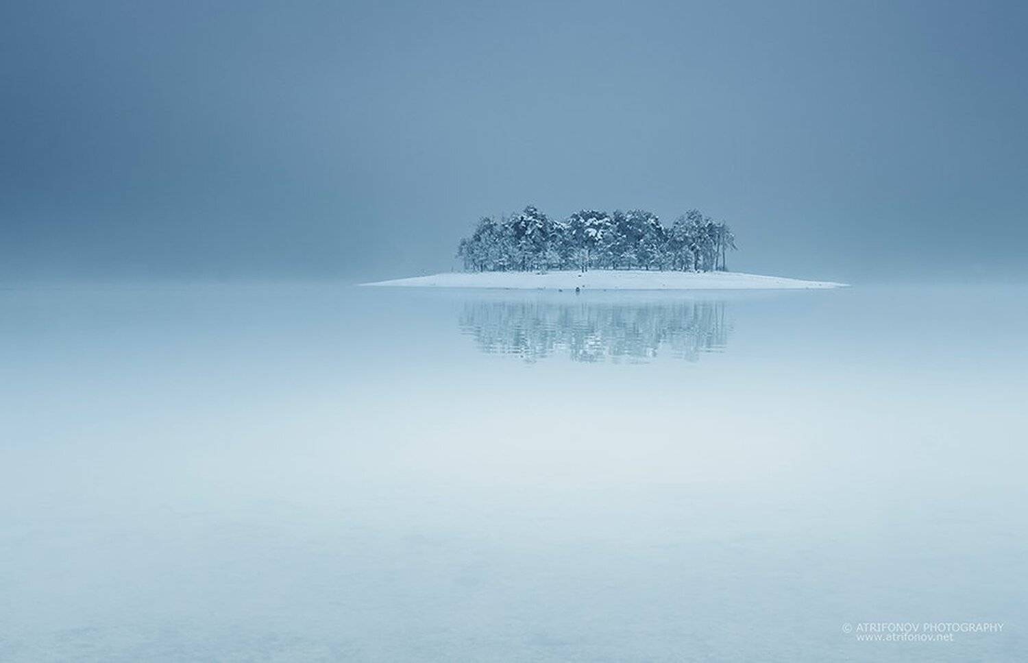 winter, island, water, silky, cold, landscape, Andrey Trifonov