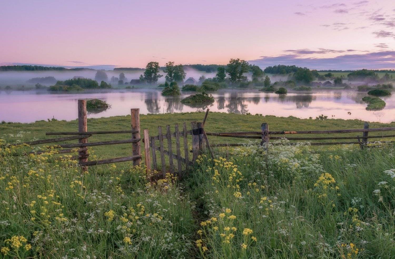 закат туман река, Александр Архипкин