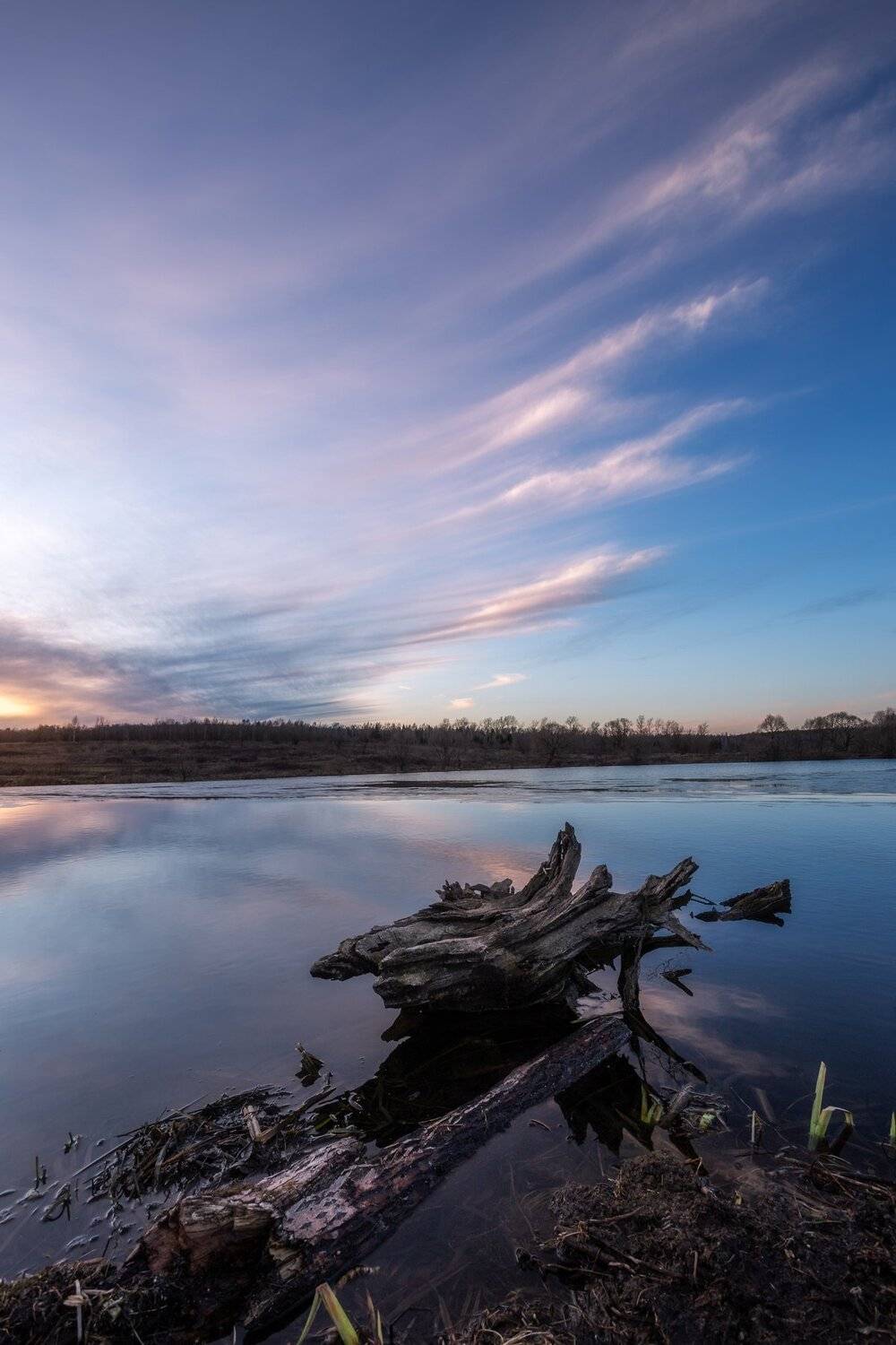 природа, пейзаж, отражение, облака, закат, Мартыненко Дмитрий