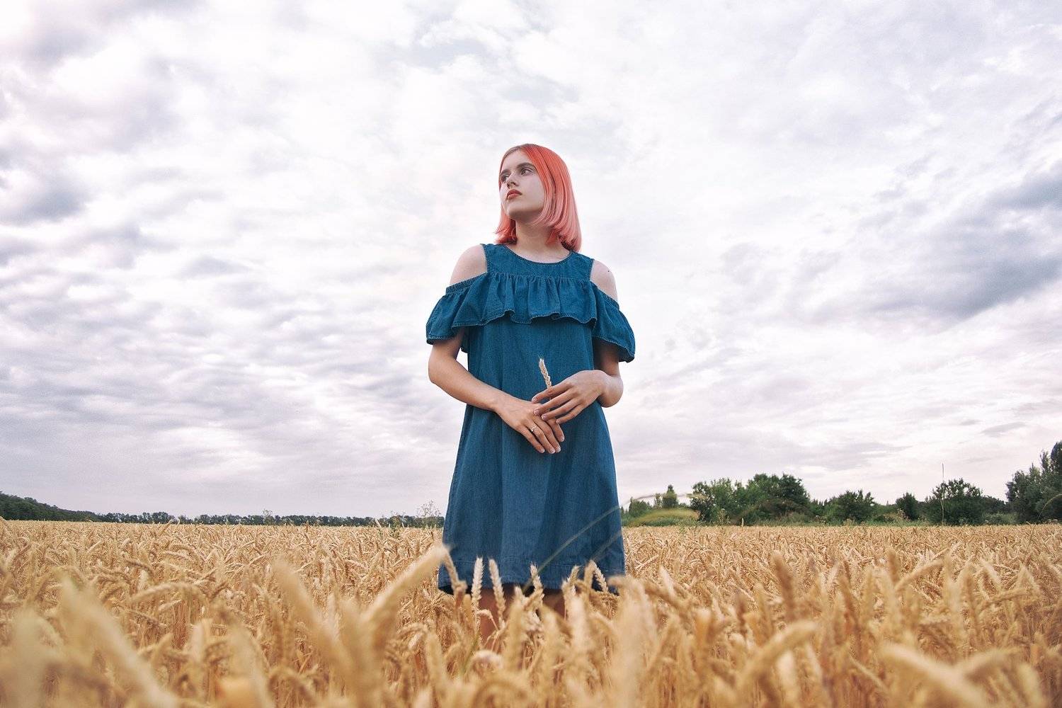 Девушка поле пшеница урожай колосья, Ольга Алехина