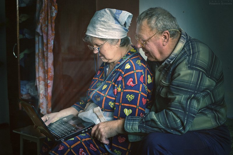 бабушка, онлайн, компьютер, дедушка Бабушка онлайн фото превью