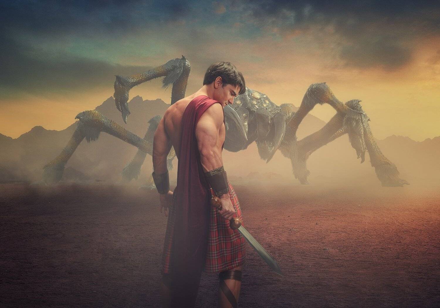 воин, паук, пустыня, горы, Sergii Vidov