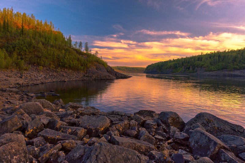 р.курейка, плато путорана, полярный день На пути к плато Путорана фото превью