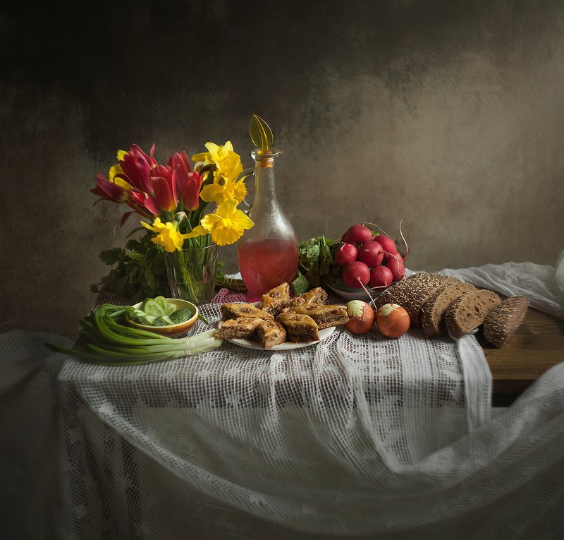 still life, flowers, light, easter, spring, greens Натюрморт фото превью