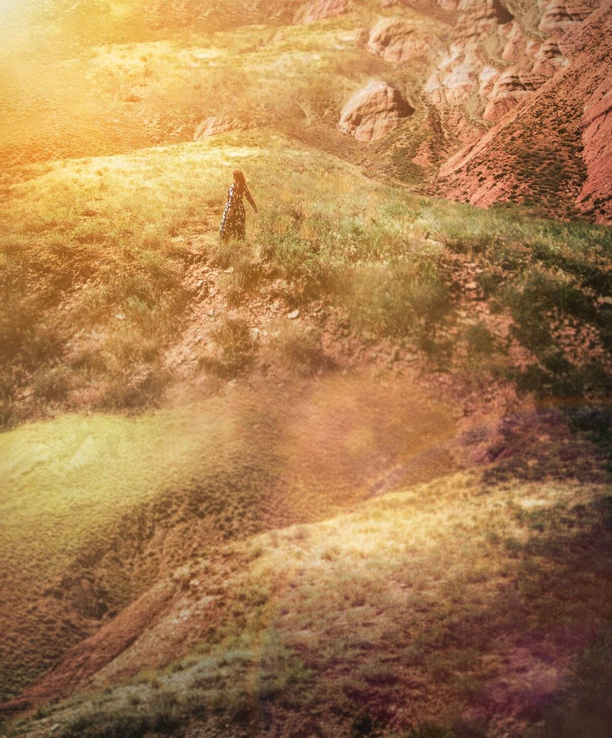 природа,девушка,солнце,горы, Мария Буданова