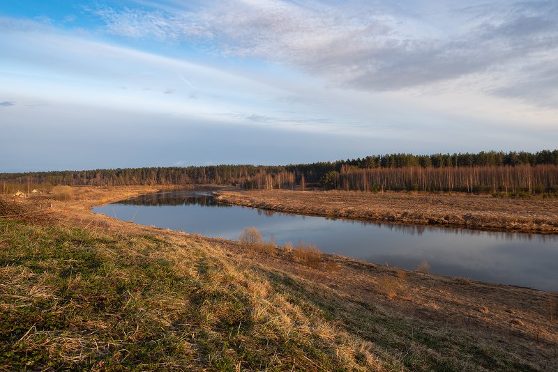 пейзаж, пейзажная фотография, пейзажи, тверская область, россия, река, тверца, закат, вечер, солнце Река Тверца, Тверская область фото превью
