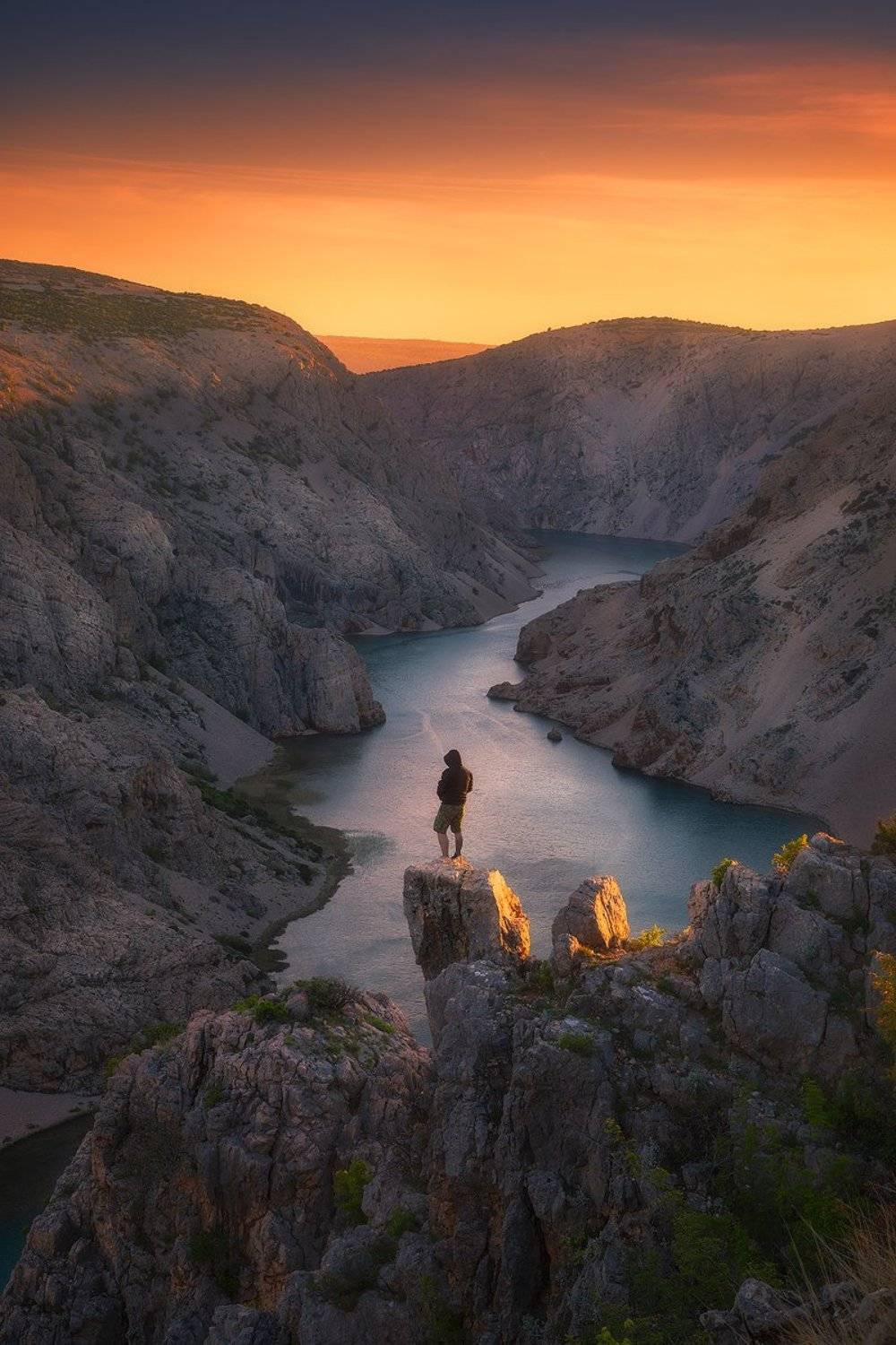 zrmanja croatia canyon rocks sunset clouds sky river hill , Roberto Pavic