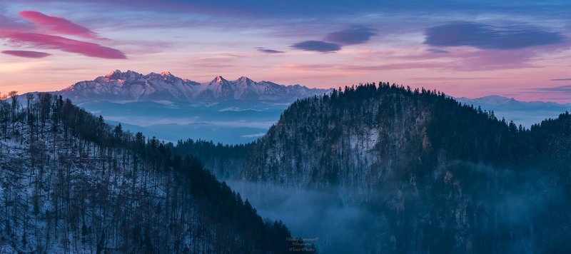 татры, пьенины, пенины, бескиды, пенинский национальный парк, закопане, южная польша, польские горы, горы, высокие татры, белянские татры, зима, рассвет, панорама, tatry,  pieniny, pieniny national park \