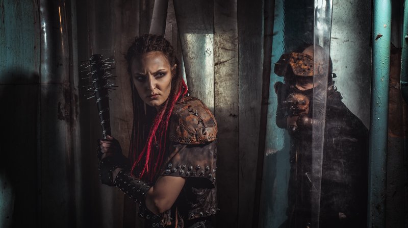 postap postapocalypse kiberpunk diselpunk workshop digitalart fineart portrait PostAP portrait 1 фото превью