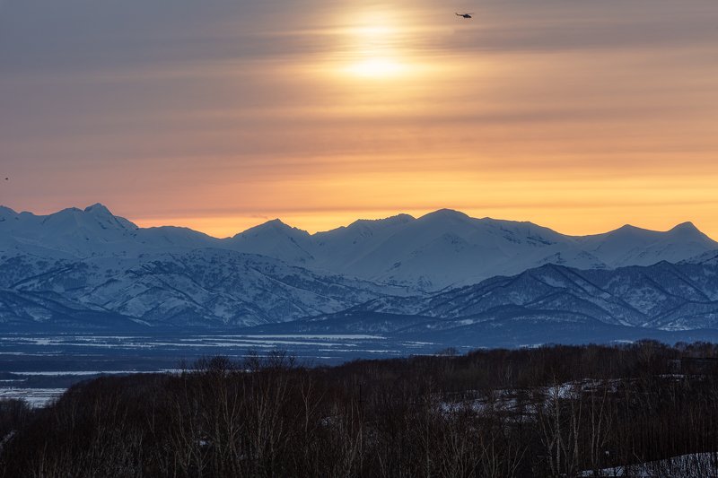 Камчатка, хребет, закат, горы Очередной закат фото превью