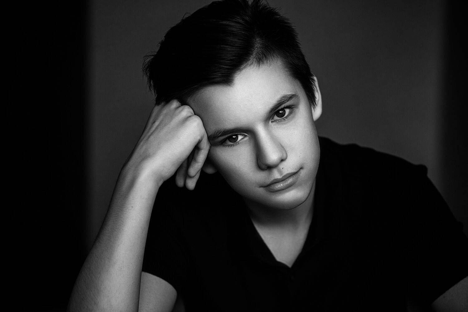 парень, портрет, portrait, чёрно-белое фото, чб, bw, Владимир Васильев